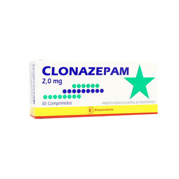 Clonazepam 2 mg  x 30 Comprimidos 