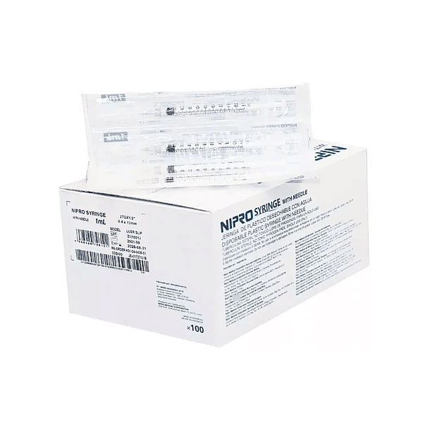 Jeringa Tuberculina 1cc 27x 1/2 X 100 Unidades 