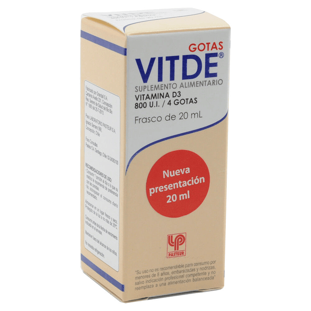 Vitde Vitamina D3 800 UI X 20 Ml Gotas  