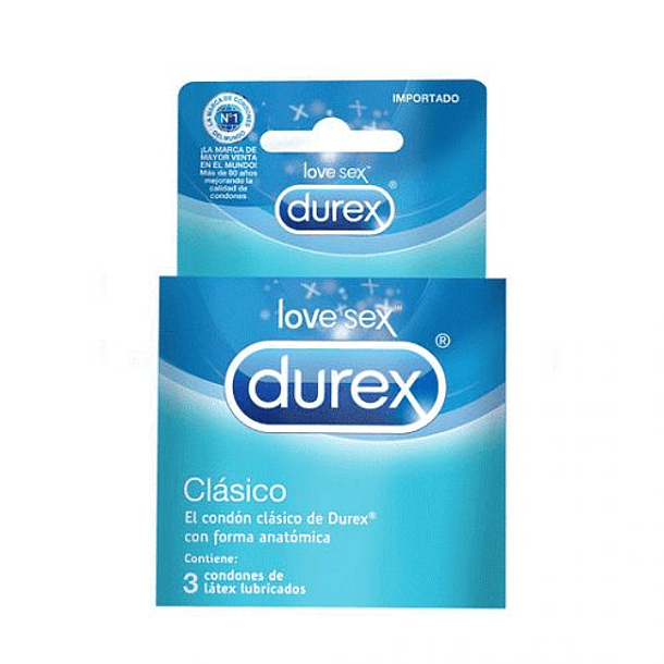 Durex Clasico X 3 Preservativos 