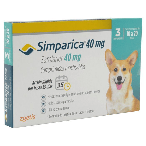 Simparica 40 Mg X 3 Comprimidos 