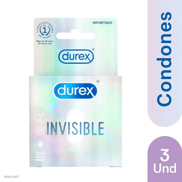 Durex Invisible X 3 Unidades 