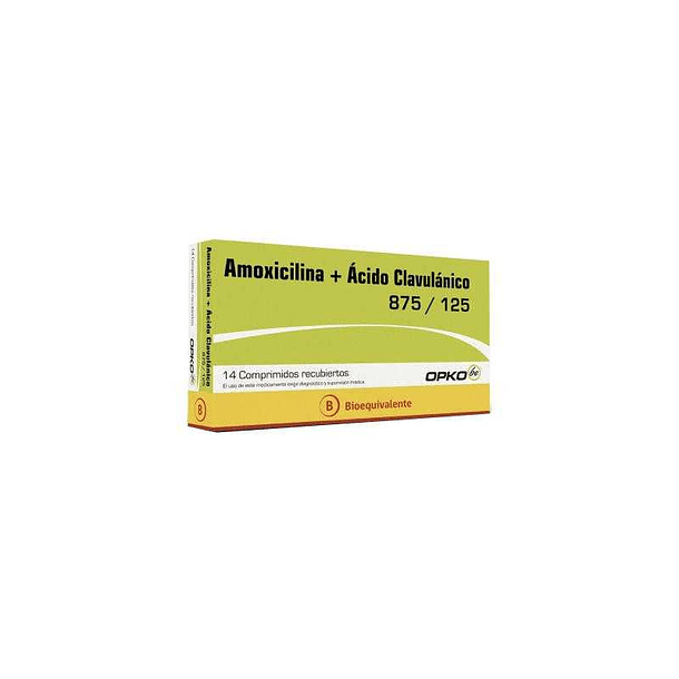 Amoxicilina+Acido Clavulanico 875/125  mg x14 Comprimidos 