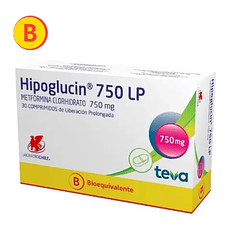 Hipoglucin 750  mg x 30 Comprimidos Liberación Prolongada