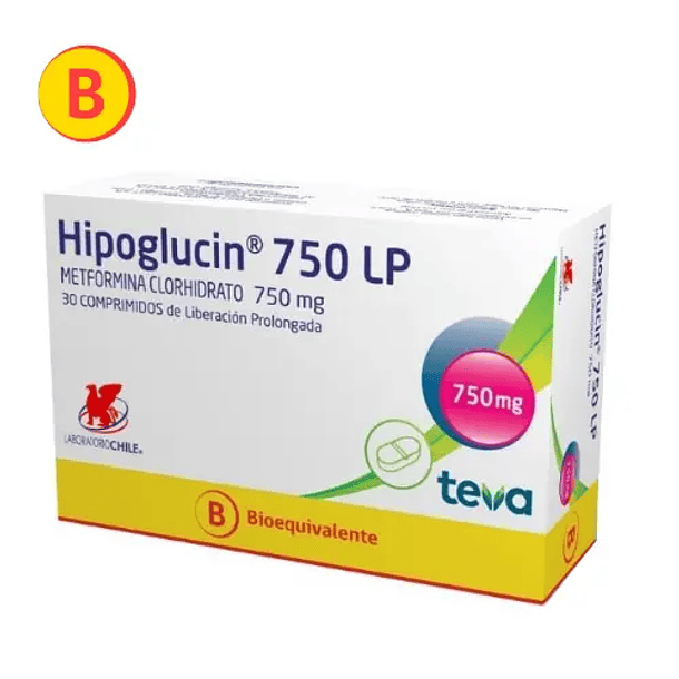 Hipoglucin 750  mg x 30 Comprimidos Liberación Prolongada 