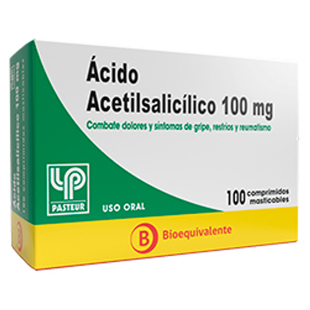 Ácido Acetilsalicílico 100 mg x 100 Comprimidos Masticables 