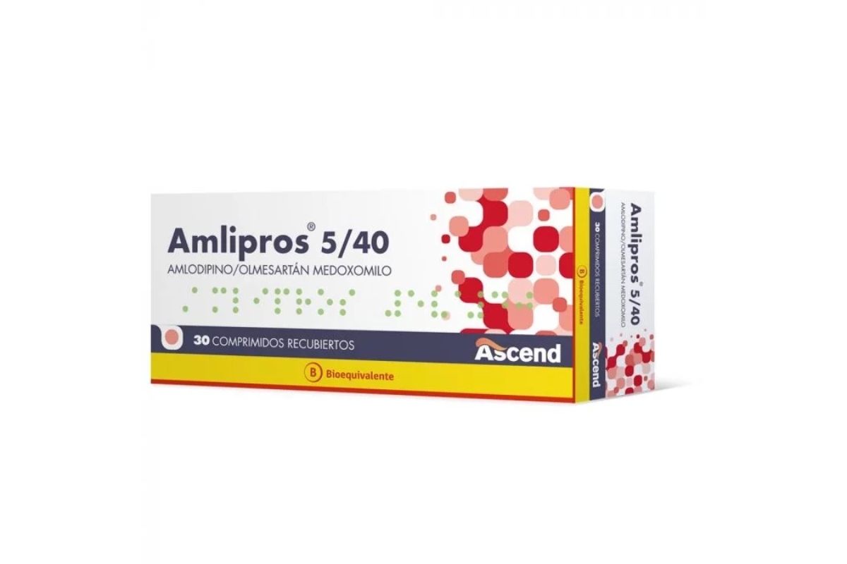 Amlipros (B) Amlopidino, Olmesartán  5/40 mg 30 Comprimidos.