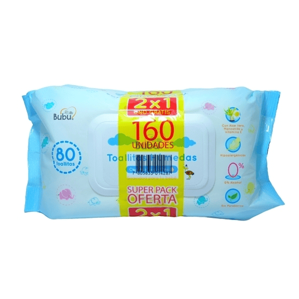 Bubu Toallitas Humedas X 160 Unidades 
