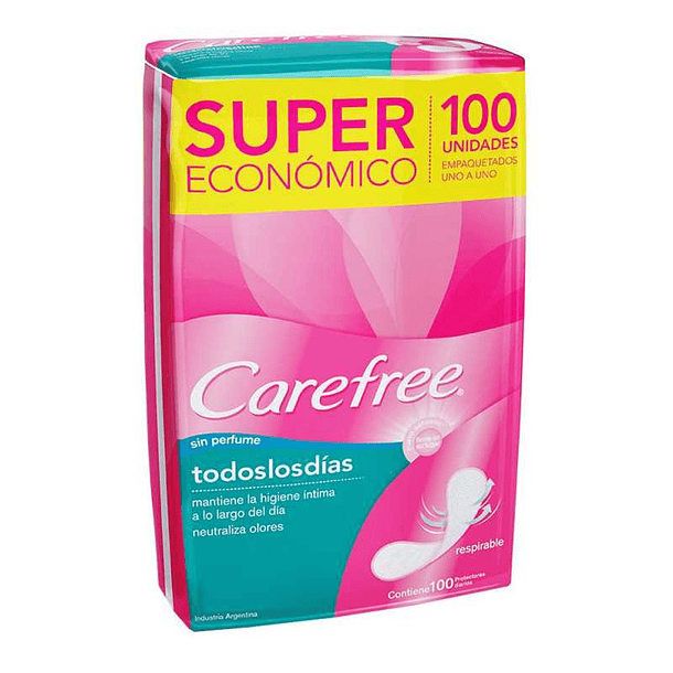 Carefree Protección X 100U Sin Perfume 