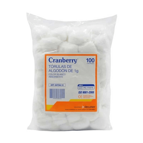 Cranberry Torulas De Algodon 1,0 Gr. Bolsa X 100 Reutter (Dm) 