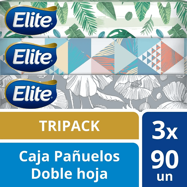 Elite Pañuelos Caja Pack X 3 