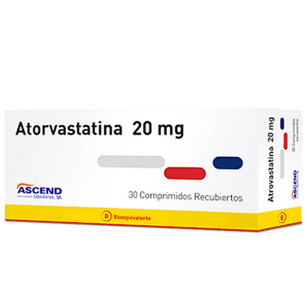 Atorvastatina 20 Mg X 30 Comprimidos Ascend 