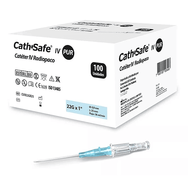 Cateter Ev N 22 G X 25Mm X 100 Unidades 