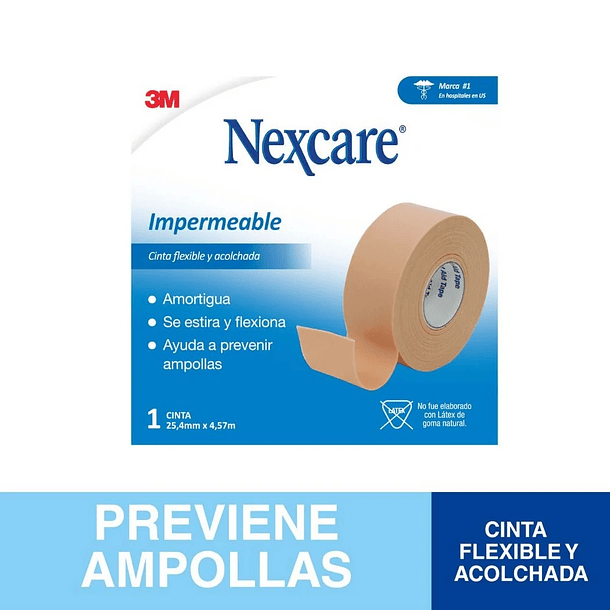 Cinta Impermeable Nexcare, 25,4 Mm X 4.57 M 