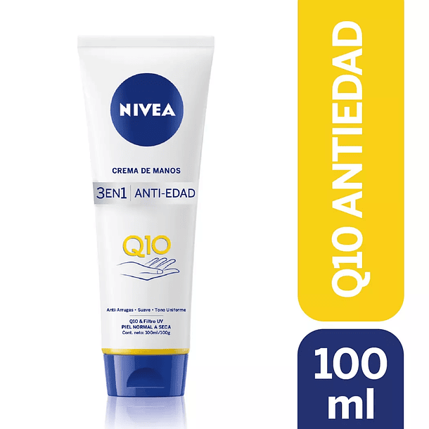 Crema De Manos Nivea Cuidado Antiedad Q10 100 Ml   