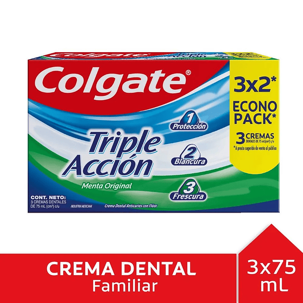 Crema Dental Colgate 75Gr 3×2 Triple Accion 