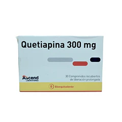 Quetiapina 300 mg 30 Comprimidos Bioequivalente Ascend