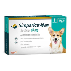 Simparica 40mg 10 a 20 kg x 1 Comprimido