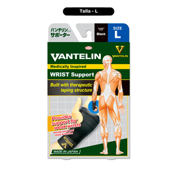 Muñequera Vantelin - Talla L - Color Negro - Uso Diario 