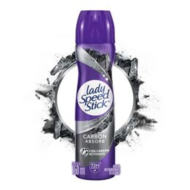 Lady Speed Stick Carbon Absorb x 150ml Spray 
