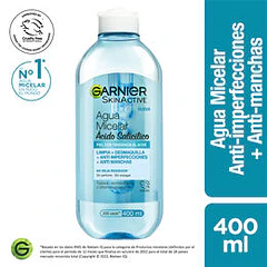 Garnier Agua Micelar Piel con Tendencia al Acne 400 ml (Ácido Salicilico)