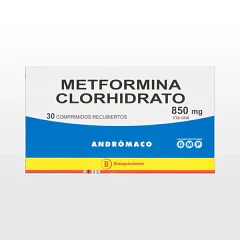Metformina Hcl 850 mg 30 Comprimidos Recubiertos