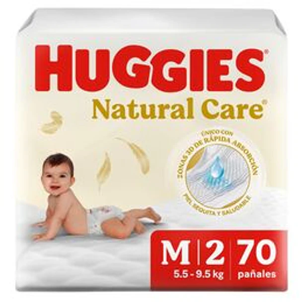 Huggies Pañal Natural Care M x 70 Und 
