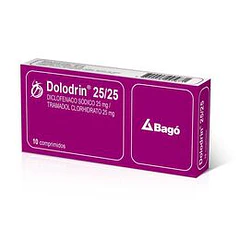 Dolodrin Diclofenaco 25 mg / Tramadol 25 mg 10 Comprimidos