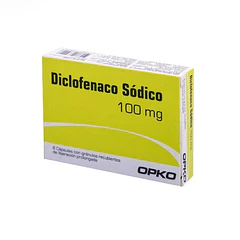 Diclofenaco Sodico 100 mg x 8 Cápsulas Opko