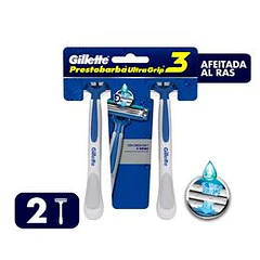 Gillette Prestobarba Ultragrip 3 Maquina Afeitar Desesechable x 2