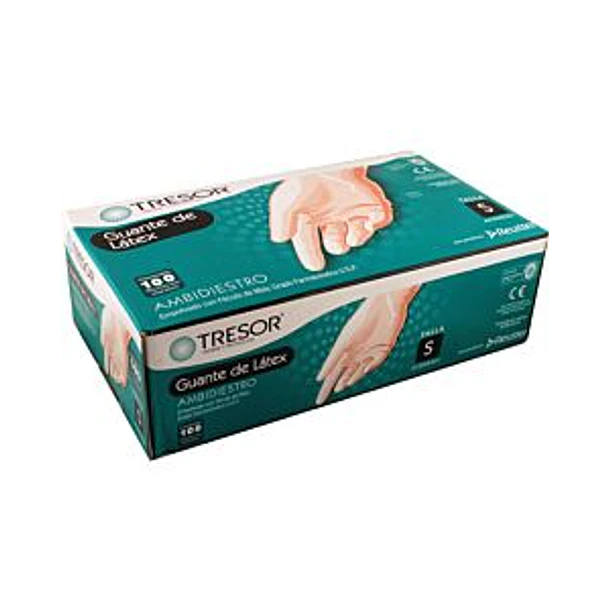 Guantes Tresor Latex con Polvo x 100 Unidades 