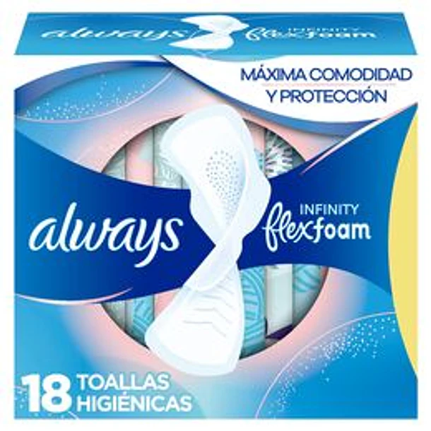 Always Toalla Infinity Dia con/Alas Ultra Delgada x 18 Unidades 
