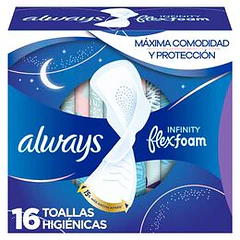 Always Toalla Infinity Flex Foam Ultra Absorbente x 16 Unidades