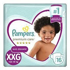 Pampers Prem Care Xxg Panal x 16