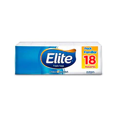 Elite Pañuelos Desechables Triple Hoja, x 18 Paquetes Individuales