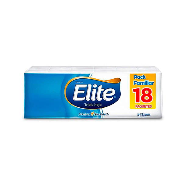 Elite Pañuelos Desechables Triple Hoja, x 18 Paquetes Individuales 