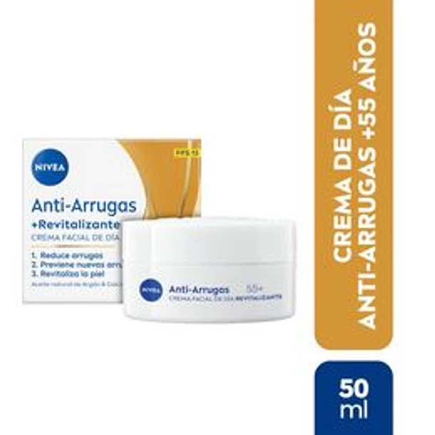 Nivea Crema Facial Anti-Arrugas + Revitalizante +55 x 50g 