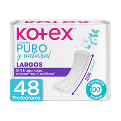 Kotex Protector Diario Largo Puro y Natural x 48 Unidades