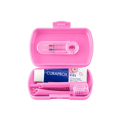 Curaprox Kids Travel Set Viajero Rosa