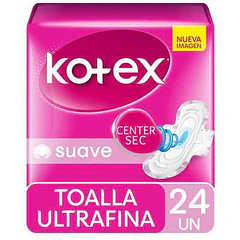 Kotex Toa Hig Noc Ultrafina Ult Suave C/Alas x 24 Unid