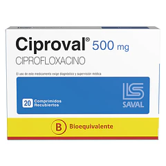 Ciproval 500 mg x 20 Comprimidos