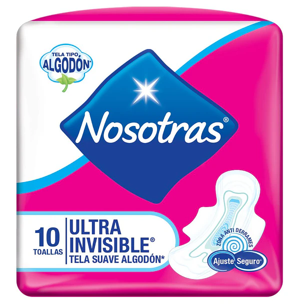 Nosotras Toa Hig Ultra Invis Malla C/Alas x 10 Unid 