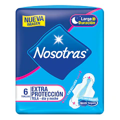 Nosotras Toa Hig Ext Prot Dia/Noc Suave C/Alas x 6 Unid