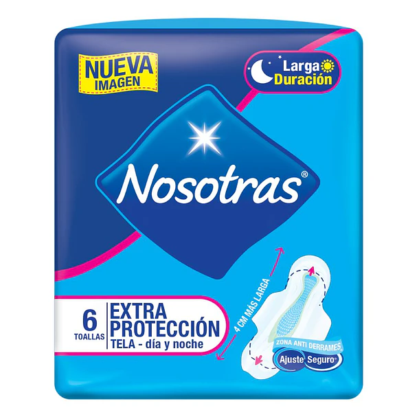 Nosotras Toa Hig Ext Prot Dia/Noc Suave C/Alas x 6 Unid 