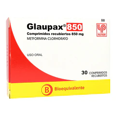 Glaupax 850 Metformina 850 mg 30 Comprimidos Recubiertos