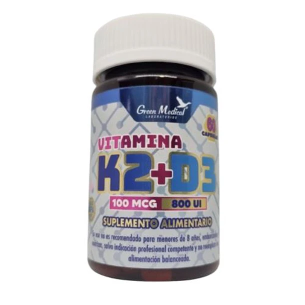 Vitamina K2+D3 100 mg/800 UI x 60 Cápsulas 