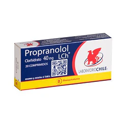 Propranolol 40 mg x 20 Comprimidos Lab Chile