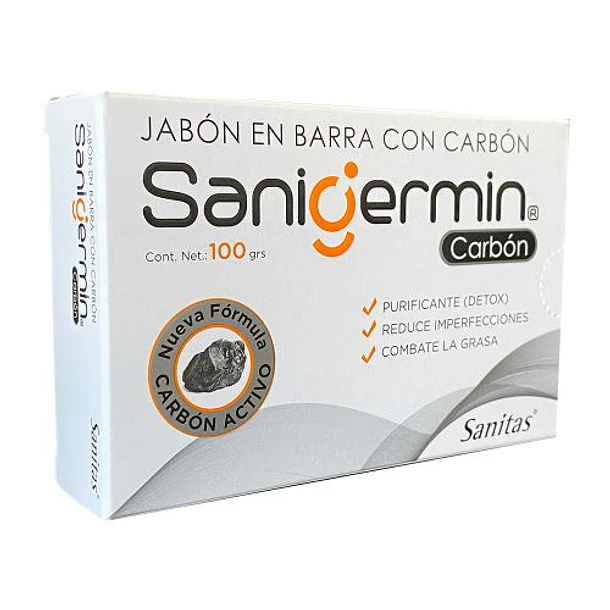Sanigermin Carbon 1% - Ácido Salicilico 0,5% Jabón Pan 100 G 
