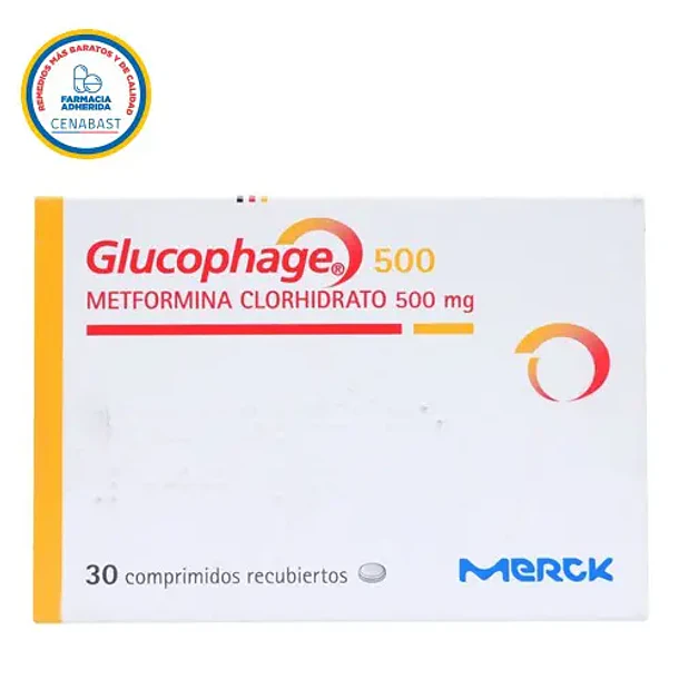 CENABAST- Glucophage 500 mg x 30 Comprimidos 