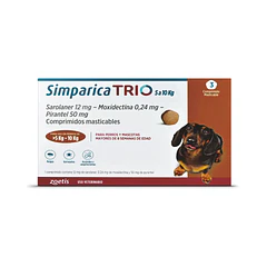 Simparica Trio 3 Comprimidos 5 a 10 Kilogramos